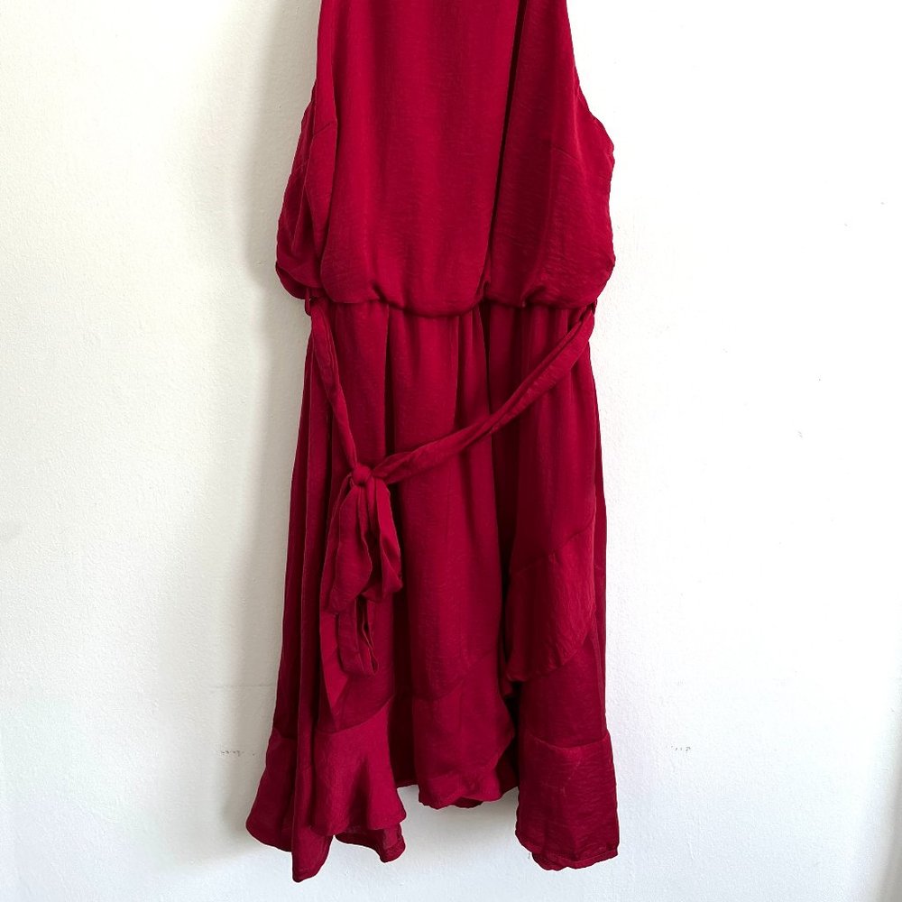 She + Sky Red Halter Dress, Size Large